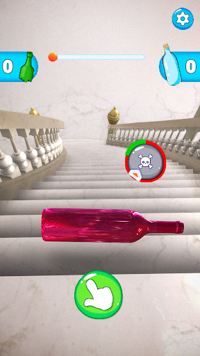 Bottle on Stairs: Rolling Down