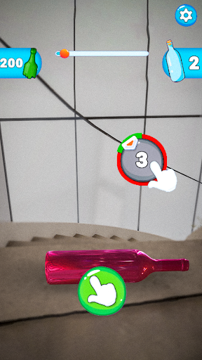 Bottle on Stairs: Rolling Down